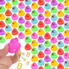 90-Pack Mini Rubber Ducks Set, Mini Colorful Rubber Duckies Bath Toy for Child,F