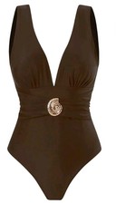 SherryDC Swimwear Women's Size Medium One Piece Swimsuit Brown