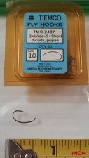 Box of 28 Tiemco TMC #2487 Hooks size 10 Scud Pupae Fly Tying Hooks #39