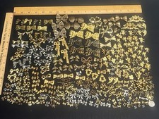 1 Lb + Vtg & New Metal Stampings Gold Silver Bows Cupids Pendant Findings Lot