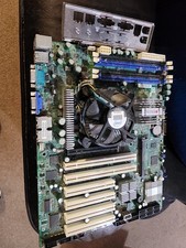 Super Micro X7SBA 775 pin device motherboard W/-CPU AND COOLER I/O BACKPLATE