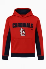 Majestic Youth St. Louis Cardinals Front Pocket Long Sleeve Hoodie, Red, Medium