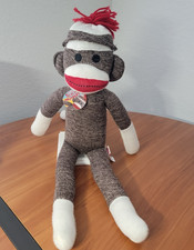 20" Schylling Classic Sock Monkey Plush Toy New With Tags--Nostalgic Stuffy