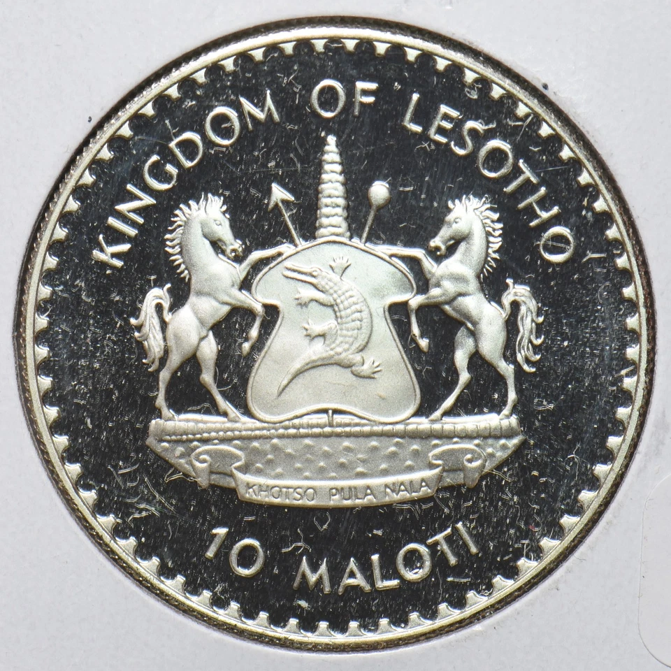 Lesotho 1982 10 Maloti proof geroge washington 294173 combine shipping - Image 2 of 2