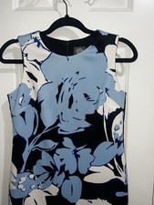 Vince Camuto Women's Floral Sleeveless Blue Dress Size 2P