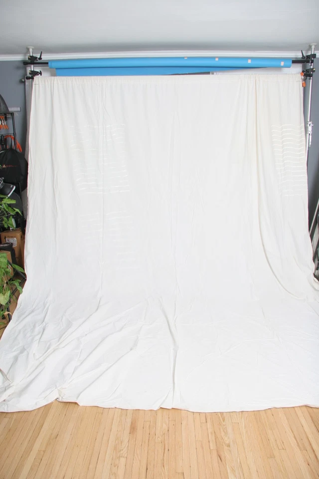 Fundo branco de tecido resistente 10'x16' musselina/algodão  - Imagem 3 de 4