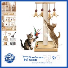 Interactive Cat Scratching Post 25 Inches with Sisal and Ball Track for Cats