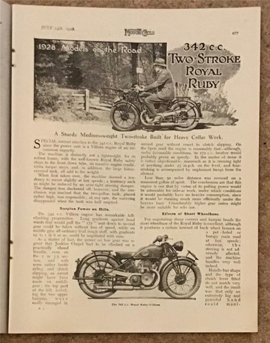 The MOTOR CYCLE Magazine 14 JUN 1928 TT REPORT NUMBER Royal Ruby Tested - Picture 6 of 7