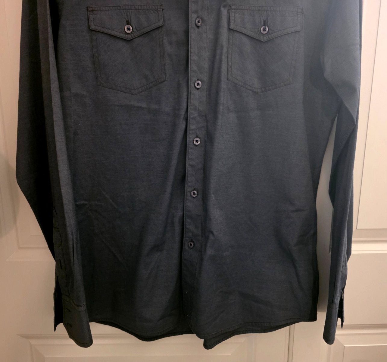 Sovereign Code Long Sleeve Gray Button Up Shirt M… - image 3