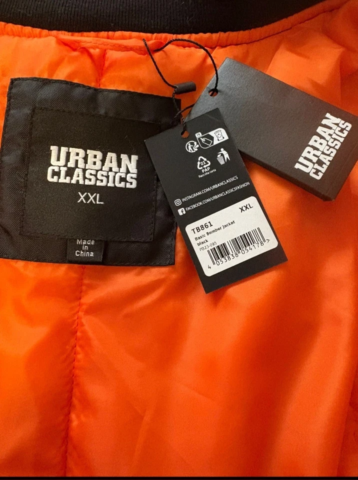 Urban Classics Bomberjacke Black Gr. XXL - Bild 2 von 4