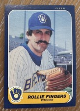ROLLIE FINGERS 1986 FLEER #486 VINTAGE CARD HALL OF FAME HOF MILWAUKEE BREWERS