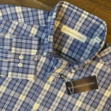 Holderness Bourne The Andrews Shirt Men s L Tailored Fit Stretch Plaid 168