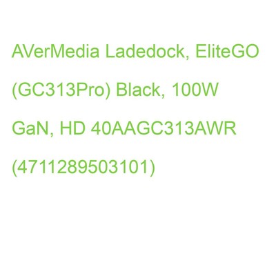 AVerMedia Ladedock, EliteGO (GC313Pro) Black, 100W GaN, HD 40AAGC313AWR (4711289