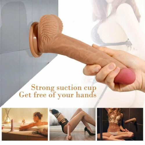 Dildo 8In Realistic Lifelike Big Real Dong Suction Cup Waterproof use Lubricants - Picture 12 of 54