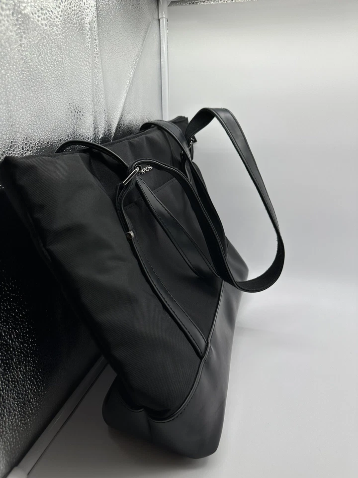 KROSER Laptop Tote Bag-Black-Teal Lining - Image 2 of 4