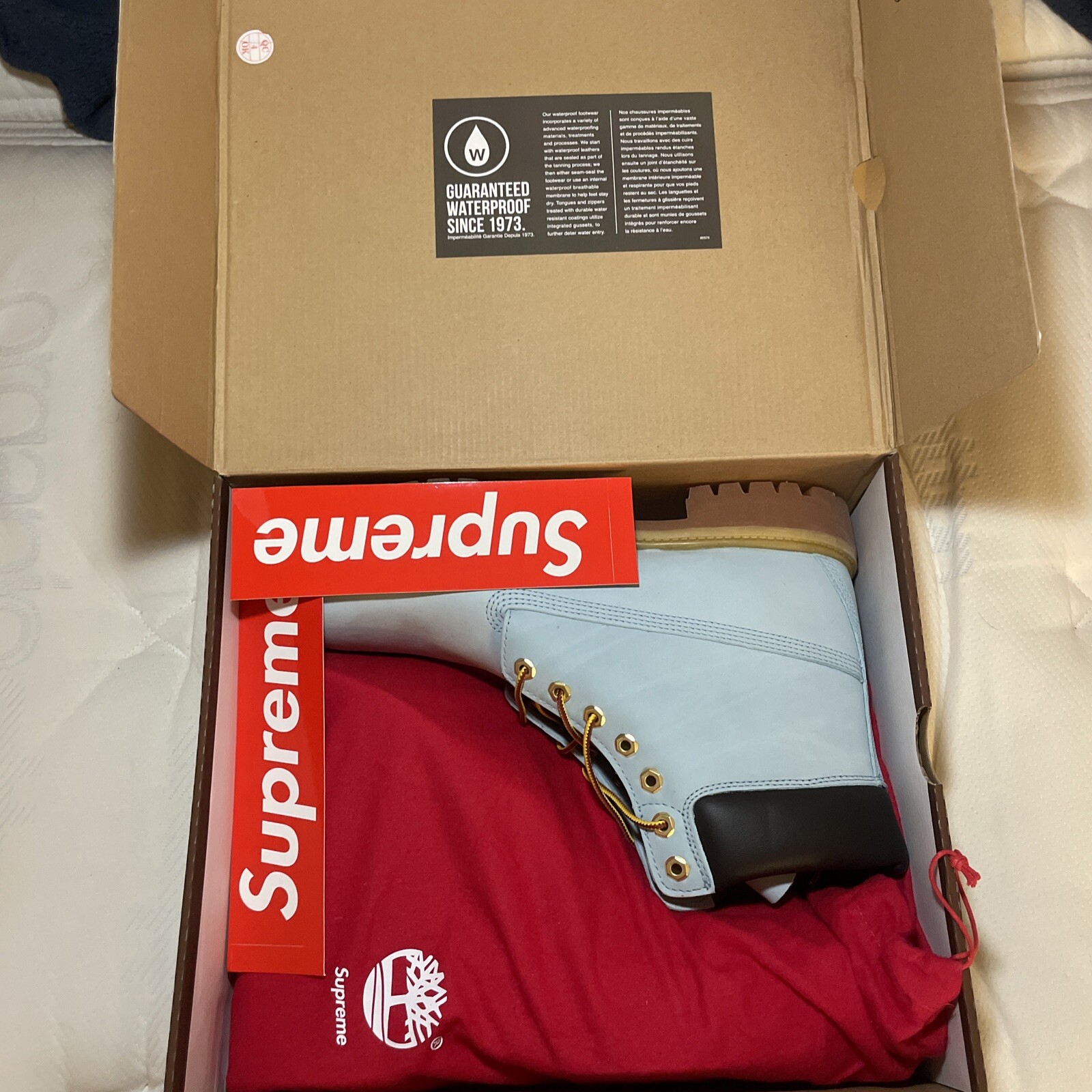 Supreme X Timberland Premium Waterproof 6 Inch Boot in Turquoise Nubuck image 4