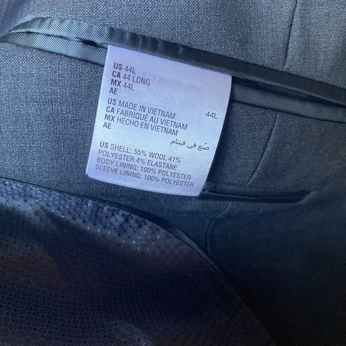 bar III Men Slim Fit Stretch Active Stretch Blazer Dark Gray 44L $425 New - Picture 15 of 20