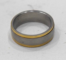 Ring Stainless Steel Brass Etched Band Ring