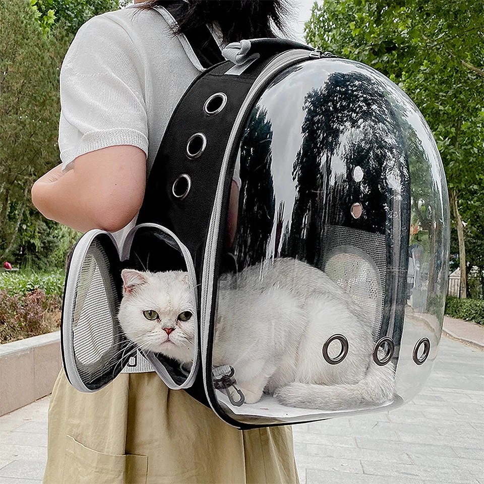 Katzenrucksack Katzen Hunde Transport Rucksack Hunderucksack Transparent Retoo - Bild 4 von 4