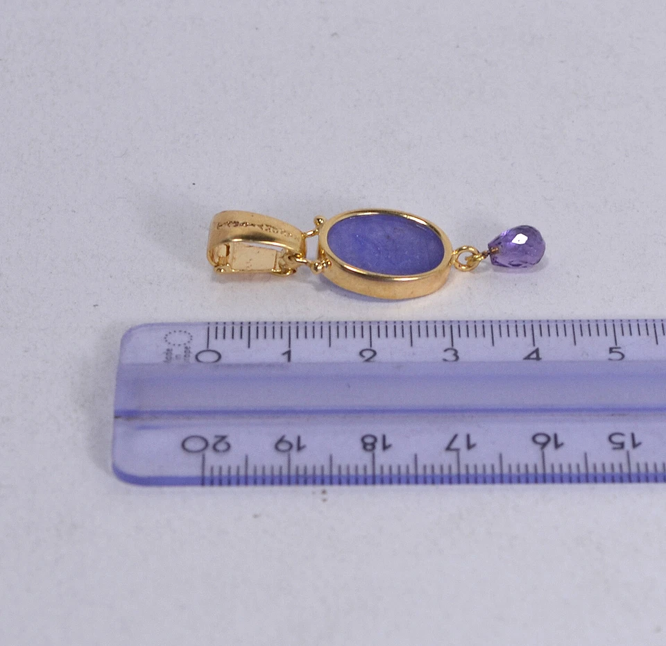 TAGLIAMONTE CIONDOLO ARGENTO 925 OVALE PASTE VITREE E AMETISTA TGN 953 - Immagine 3 di 3