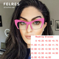 Blue Light Blocking Half Frame Reading Glasses Women Cat Eye Clear Lens Glasses