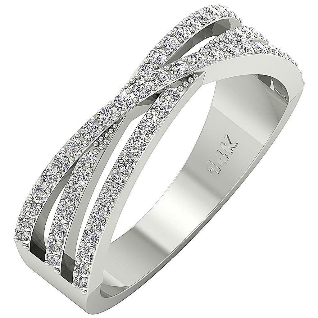 Anniversary Wedding Real Diamond Ring VS1 E 0.55 Ct Rose Gold