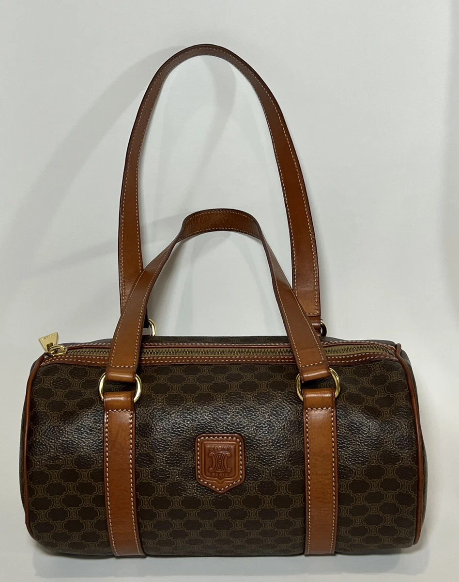 Buy HOT Item Celine Vintage Macadam Mini Boston Bag Brown Online