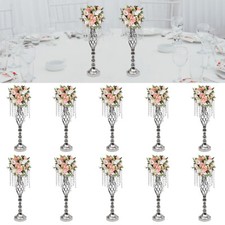 10PCS Modern Crystal Stands Wedding Table Centerpieces Flower Racks 21.7in Tall