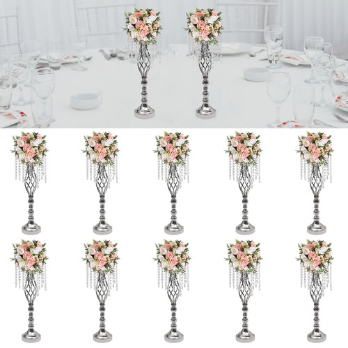 10PCS Crystal Stands Wedding Table Centerpieces Flower Racks 21.7" Tall USA