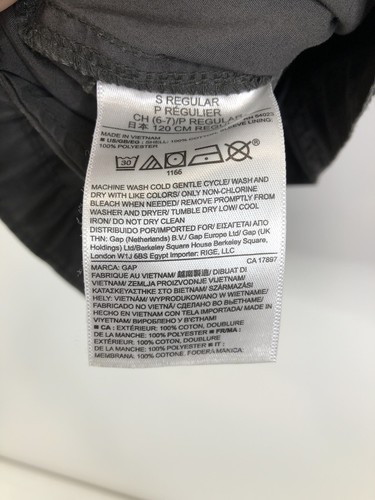 Gap Kids Size S Gray Hooded Jacket Regular Zip Snap Closure Coat VGUC - Picture 7 of 12
