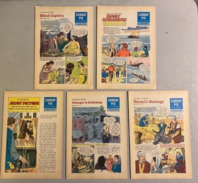5 Sunday Pix Comics Dated January  1,8, 15, 22 & 29 From 1961