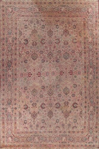 Pre-1900 Antique Vegetable Dye Kirman Lavar Area Rug Oversize Hand-knotted 14x18 - Picture 1 of 12