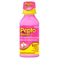 Pepto-Bismol Liquid 240ml - Relief from Heartburn, Indigestion, Nause, Diarrhoea