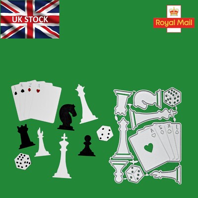 Spiele, Schach, Karten, Würfel Metall Stanzformen Set, Kartenherstellung, Papierhandwerk H0