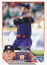 Hunter Brown 2023 Topps Update #US315 RC Houston Astros Card Rookie Debut. rookie card picture