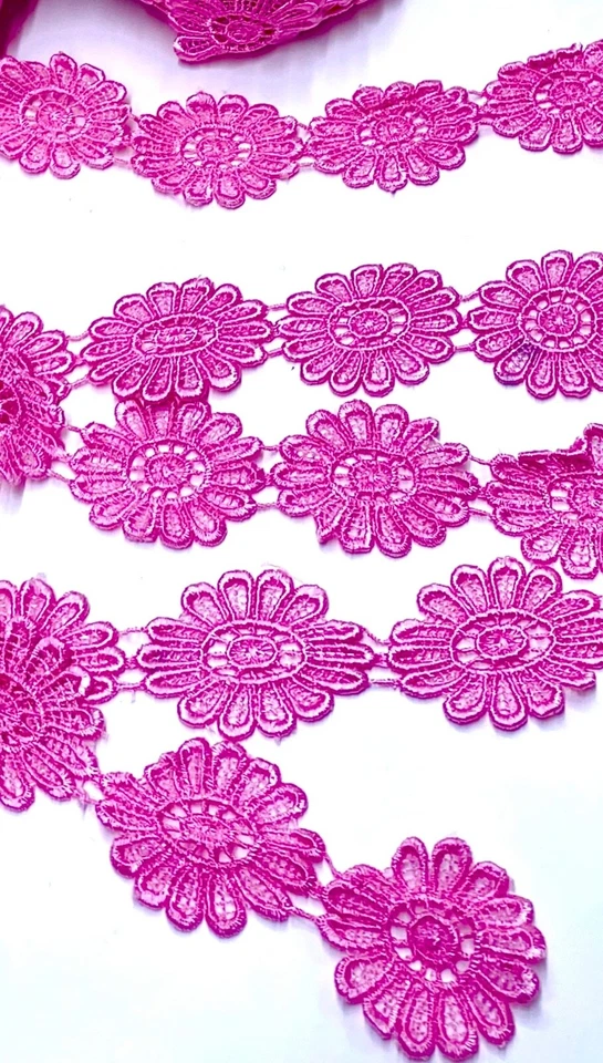 Columpio de flores de encaje de algodón de 7 yardas hágalo usted mismo algodón de 2 cm de ancho Foto 4 de 4