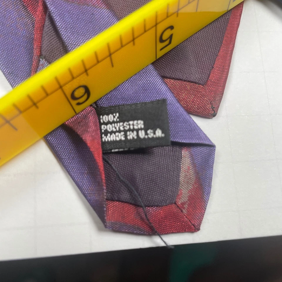 Corbatas Halston Vintage Corbata Dúo Años 80 Abstracto Rojo y Cachemira Seda Hechas en EE. UU. Foto 3 de 4