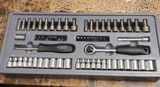 Stanley 80 Pcs Mechanics Tool Set new 6pt and 12 pt Socket set 1/4 drive New