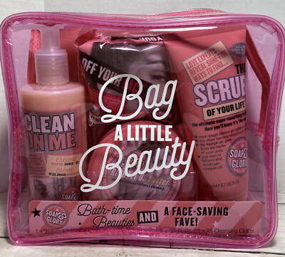 Soap And Glory Bag A Little Beauty Bath-time Beauties Gift Set With Cleansing Cl