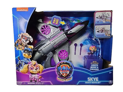PAW Patrol: The Mighty Movie, Transforming Jet with Lights, Sounds & Skye Figure