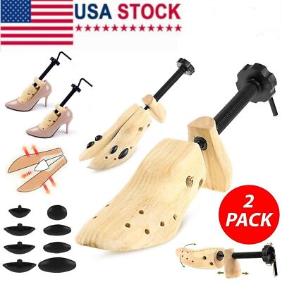 Adjustable 2-Way Wooden Shoe Stretcher Expander Men Women