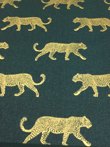 Storage Footstools in Fryetts Leopards Fabric Burnt Orange Teal Gold Blue Pouffe - Picture 10 of 35