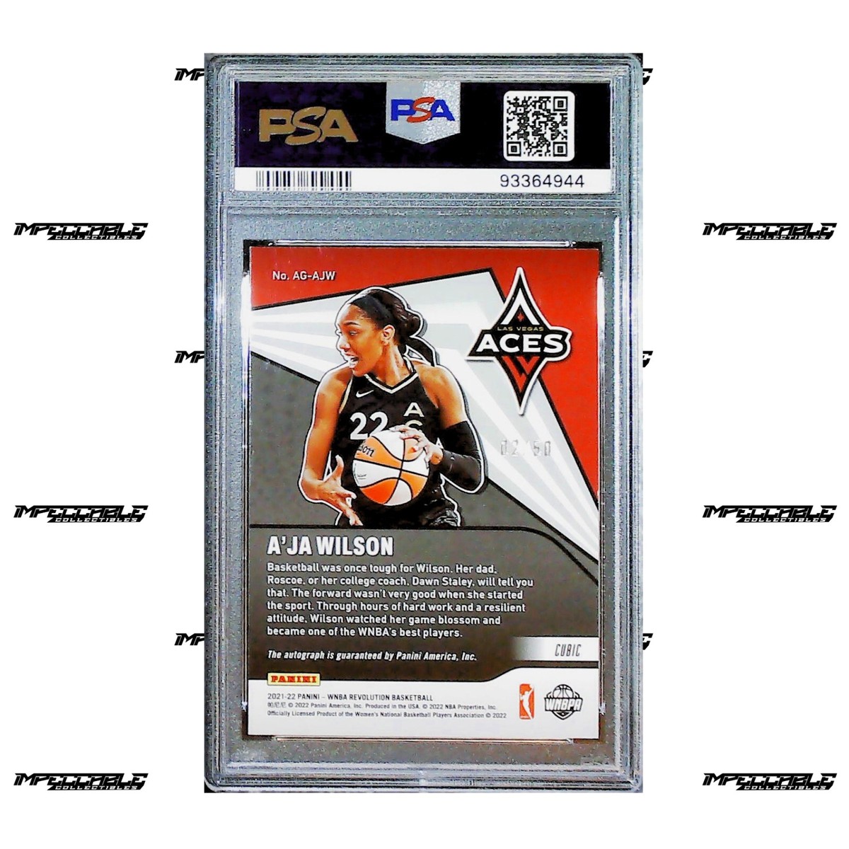 2022 Panini Revolution - A'ja Wilson Auto /50 #AG-AJW MVP | eBay