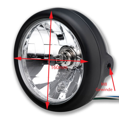 MOTORRAD SCHEINWERFER KLAR GLAS SCHWARZ SUZUKI GSF BANDIT 400 1200 600 650 1250 - Bild 6 von 7