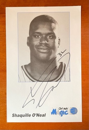 Shaquille O'Neal foto autografata 8 1/2 x 5 1/2 Orlando Magic - Foto 1 di 2