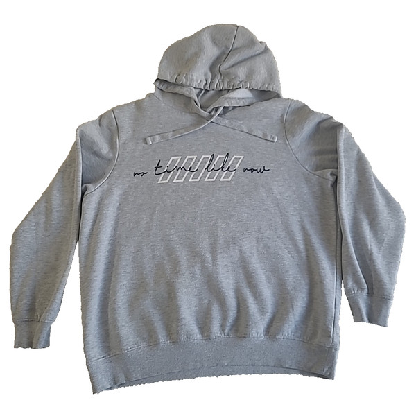 Circuit Hoodie Women's Size 16 Grey Long Sleeve Graphic Print No Time Like Now