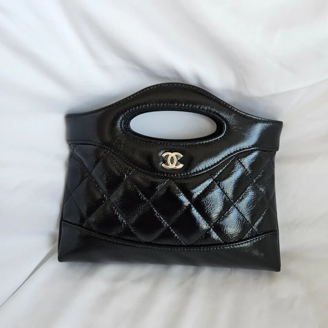 Chanel Black Mini 31 Quilted Aged Leather Crossbody Bag