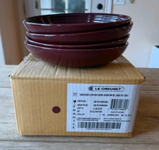 Le Creuset Stoneware Set of 4 8.5 in 1 qt Vancouver Pasta Bowls Rhone NEW
