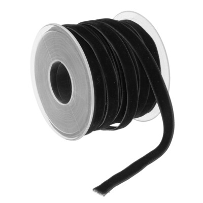20 Yard Samt Basteln Band Rolle DIY Handarbeit Dekoration Vintage Schwarz 10mm