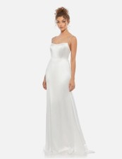 NWT Mac Duggal Charmeuse Rhinestone Strap Trumpet Gown Size 2